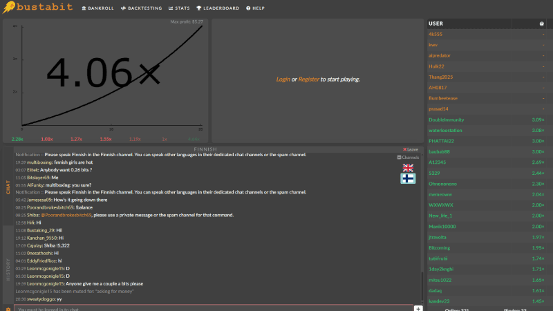 Bustabit - Crash-pelien alkuperäinen klassikko