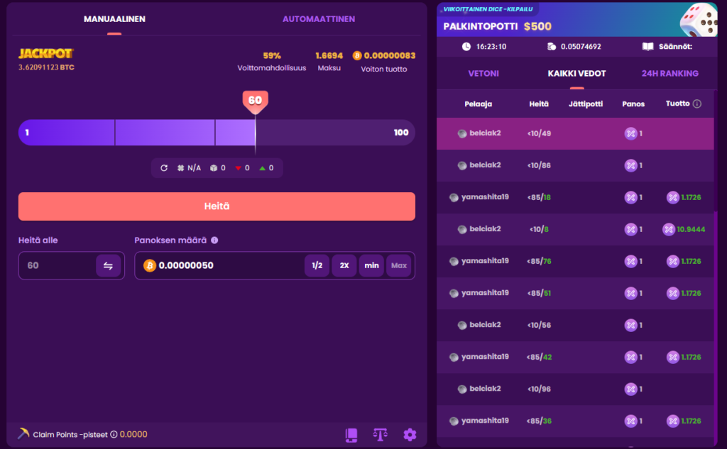 Dice peli Trustdicellä