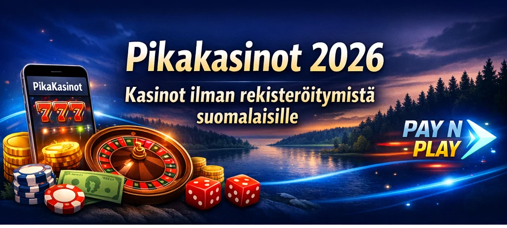 Pikakasinot 2026 – kasinot ilman rekisteröitymistä suomalaisille pelaajille