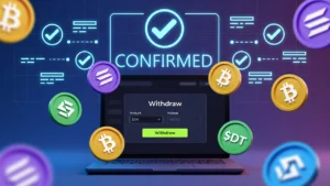 Kryptokasinoiden talletukset ja kotiutukset – BTC, SOL, USDT ja DOGE vertailu