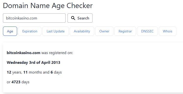 Bitcoinkasino.com sivuston historia