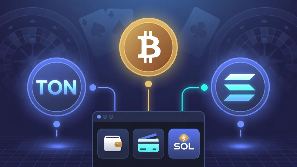 TON kasinot ja kryptokasino maksut – TON vs Bitcoin vs Solana